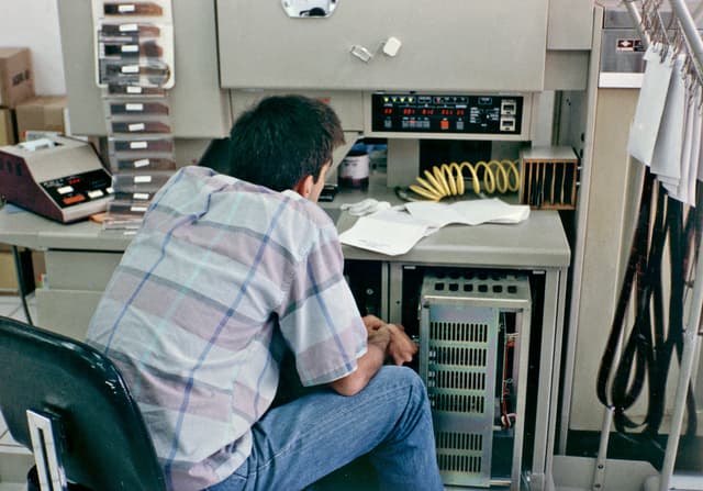 Flashback to 1988. Here is a pic of our fearless leader adjusting the color via potentiometers on one of the first 1 hour photo processors available. Amazing how much things have changed.